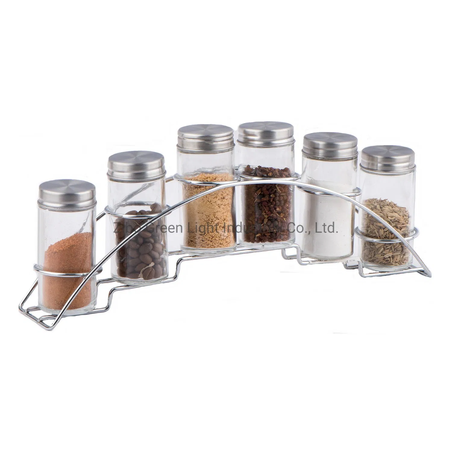6PCS 80ml Glass Spice Jar/Spice Bottle/Seasoning Bottle/Spice Shaker with Metal Rack