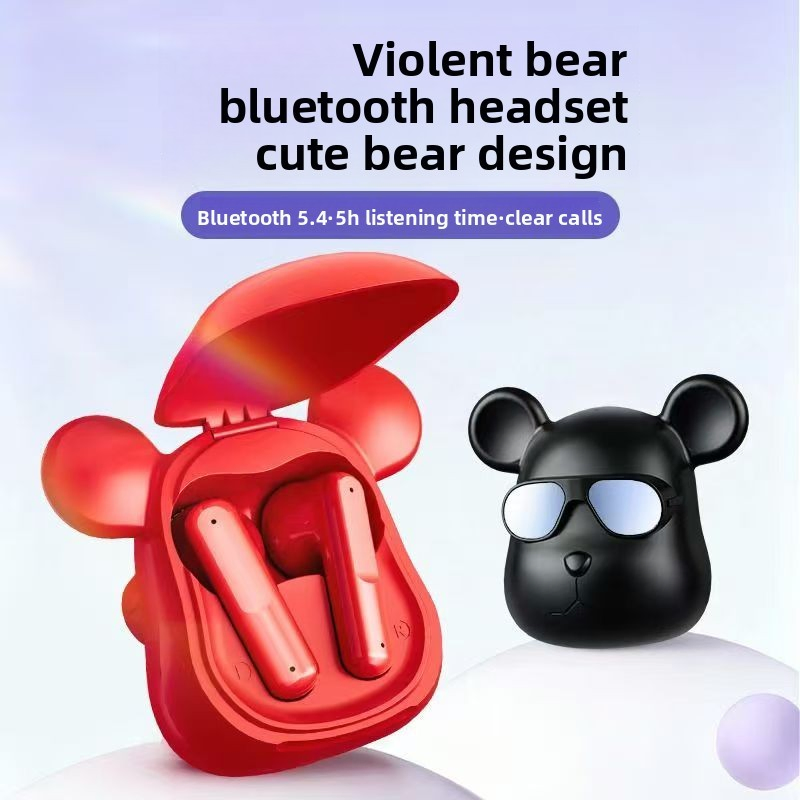 Детские наушники Violent Bear с LED и беспроводным кейсом