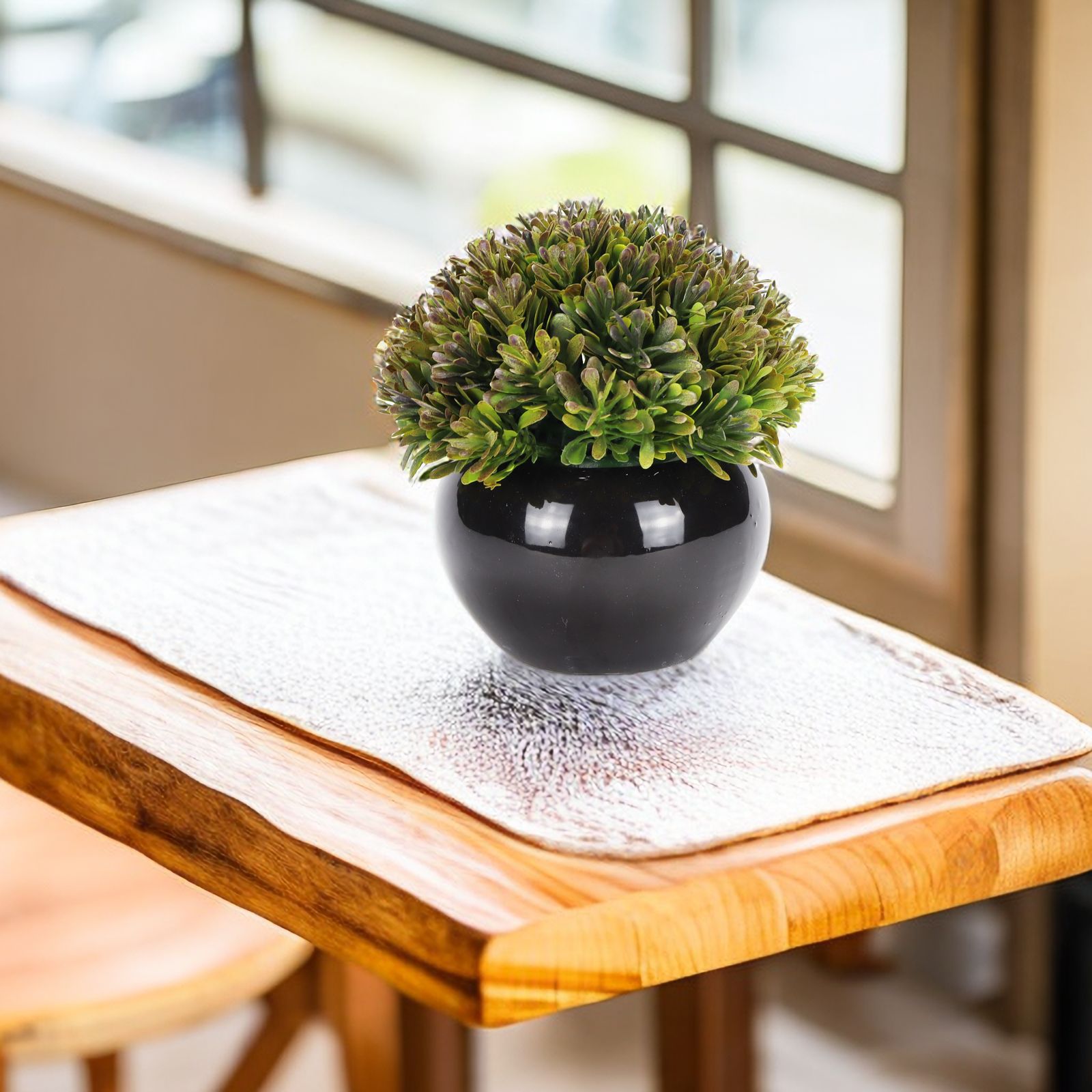 Бонсай искусственный зеленый в горшке