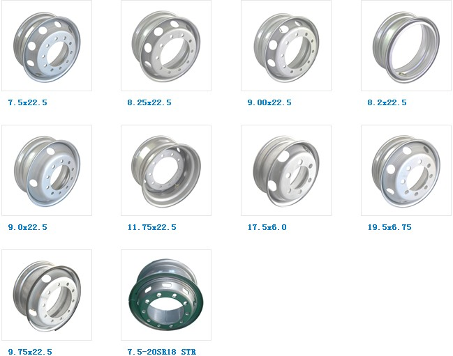 Rims Wheels Alloy Aluminum Steel Truck Trailer Wheel Tube Tubeless 22.5X8.25