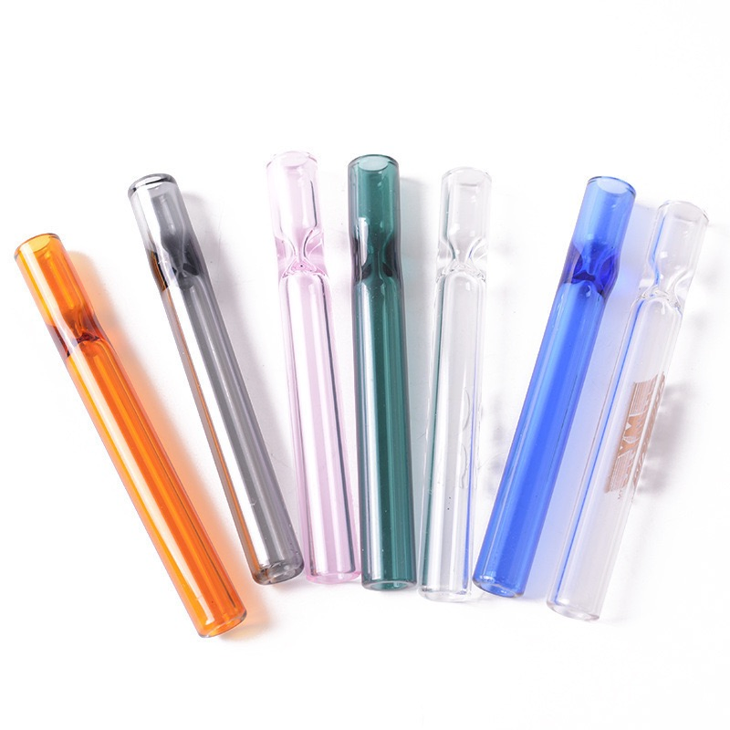 Smoking Accessory Clear Custom Color Long Style Glass Filter Smoking Rolling Mouthpiece Tip