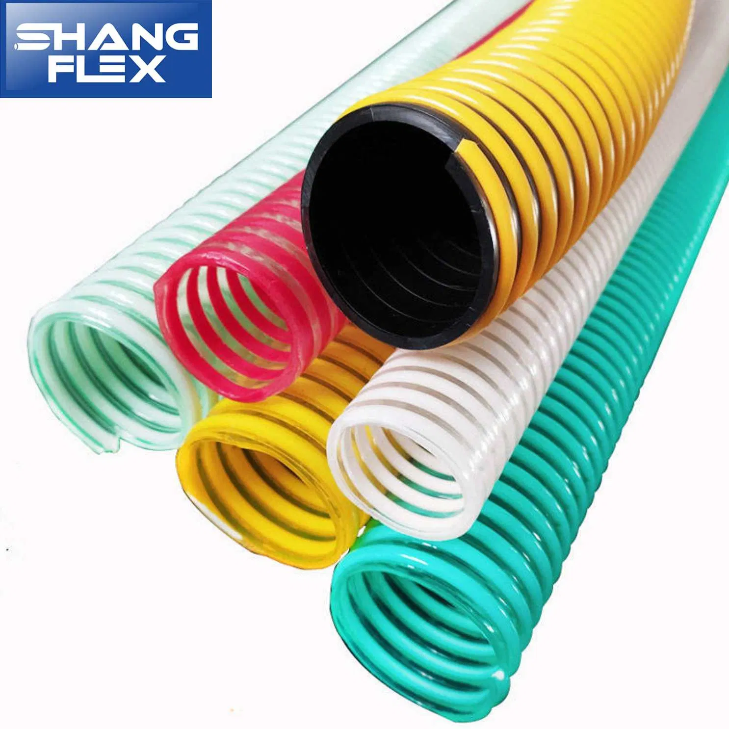 Гибкий всасывающий шланг PVC с армированием спиралью, 1/2-10 дюймов