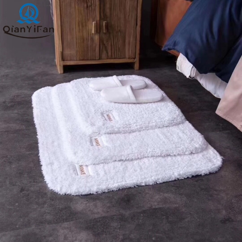 Hotel Bathroom Long Hair Mat Anti-Slip Thickness Cotton Bath Mat