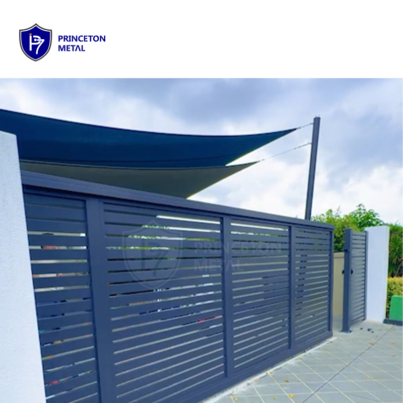 Factory Direct Modern Designs Automatic Aluminum Powder Coated Driveway Sliding Fence Gate System