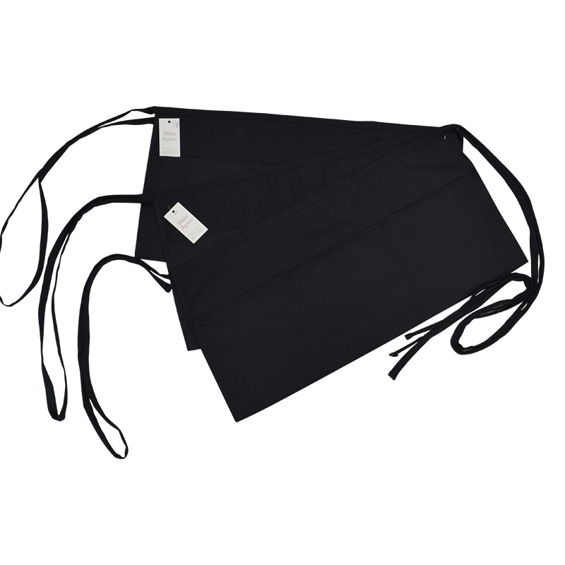 Blank Aprons Adults Black Waist Apron Waitress Waiter Server Short Waist Aprons
