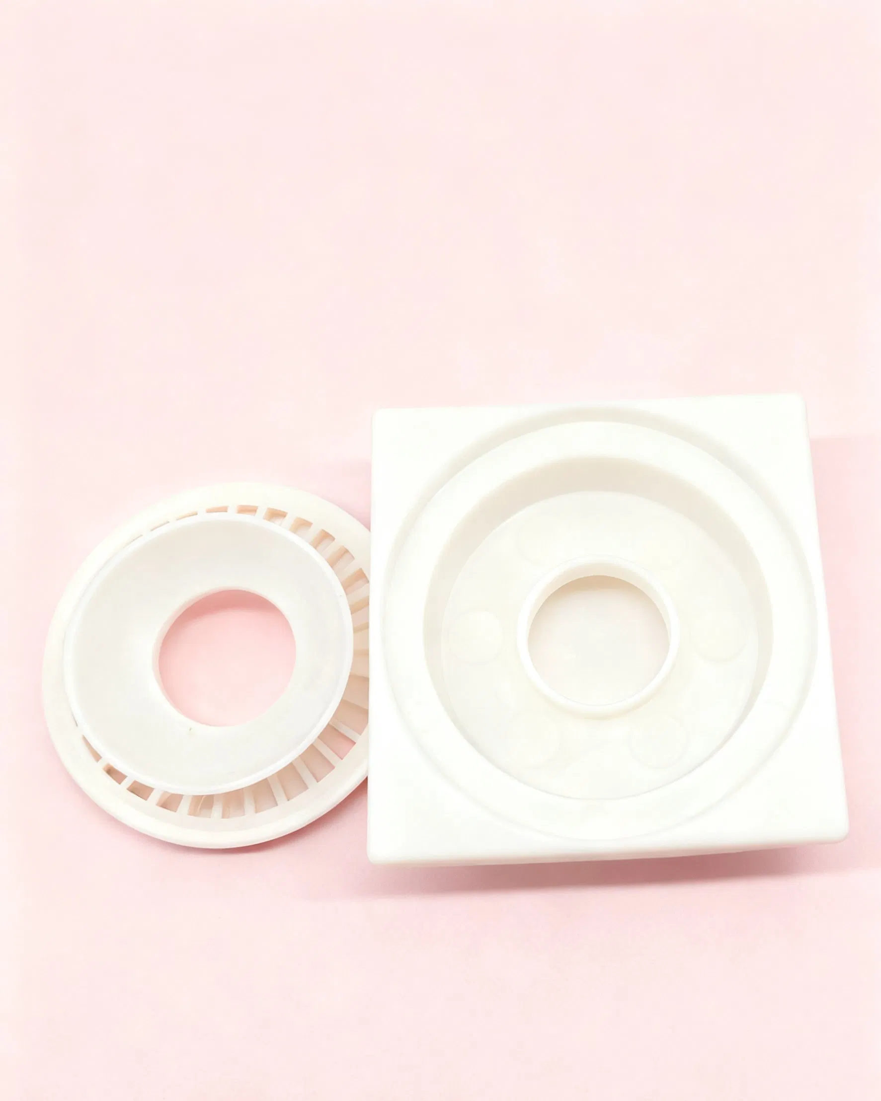 Square Plastic White Floor Drain for Bathroom-Quick Drainage & Odor-Proof