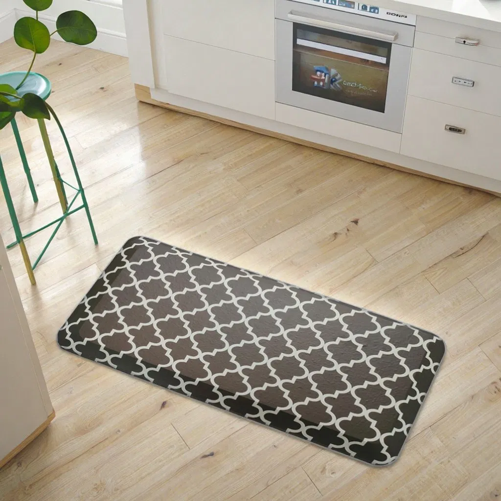 PVC Printing Surface Inner PU Foam Anti-Fatigue Floor Mats for Kitchen, Office, Standing Desk, Laundry