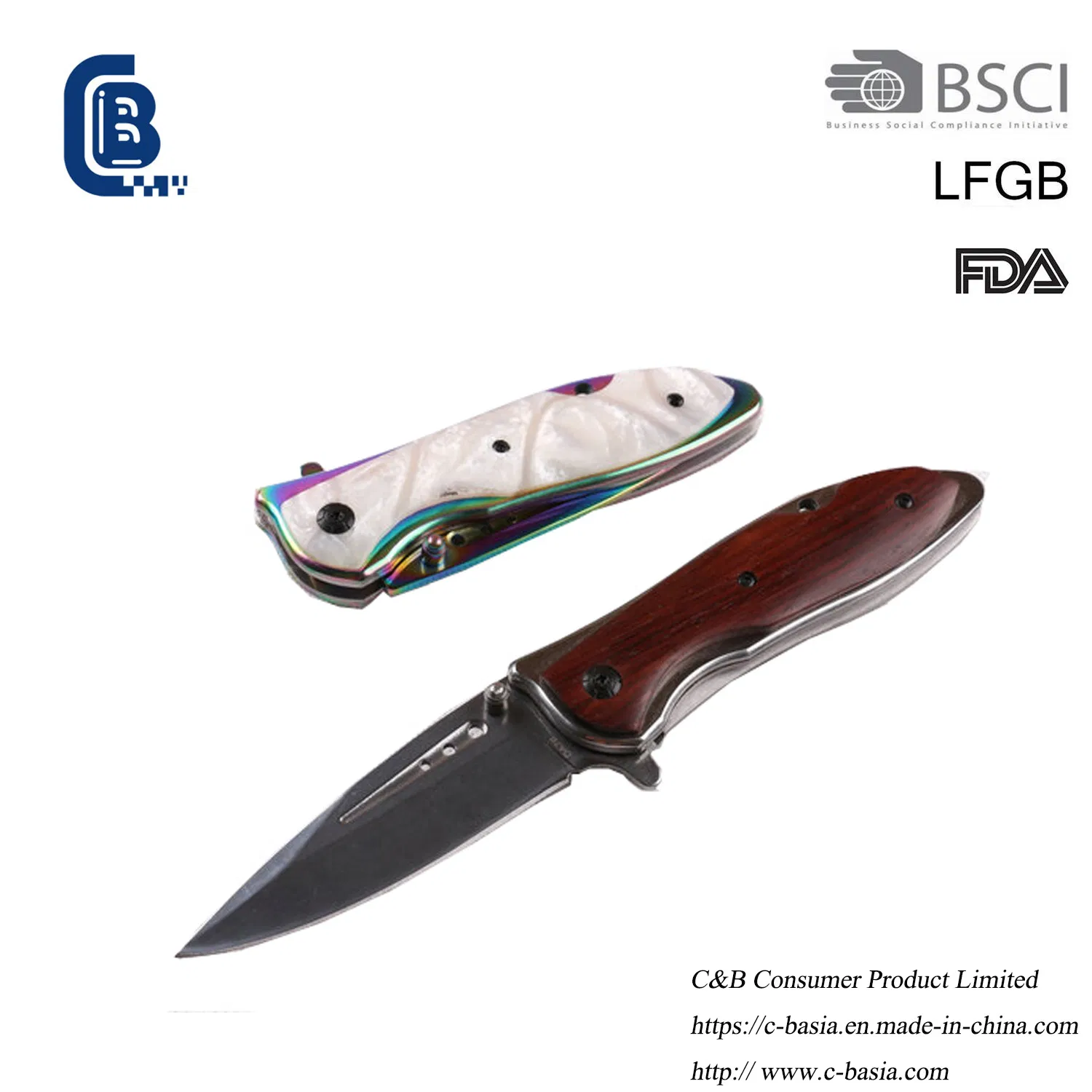 5 Inch Heavy-Duty Folding Tactical Knife - Titanium-Plated Grey Pocket Survival Cutter