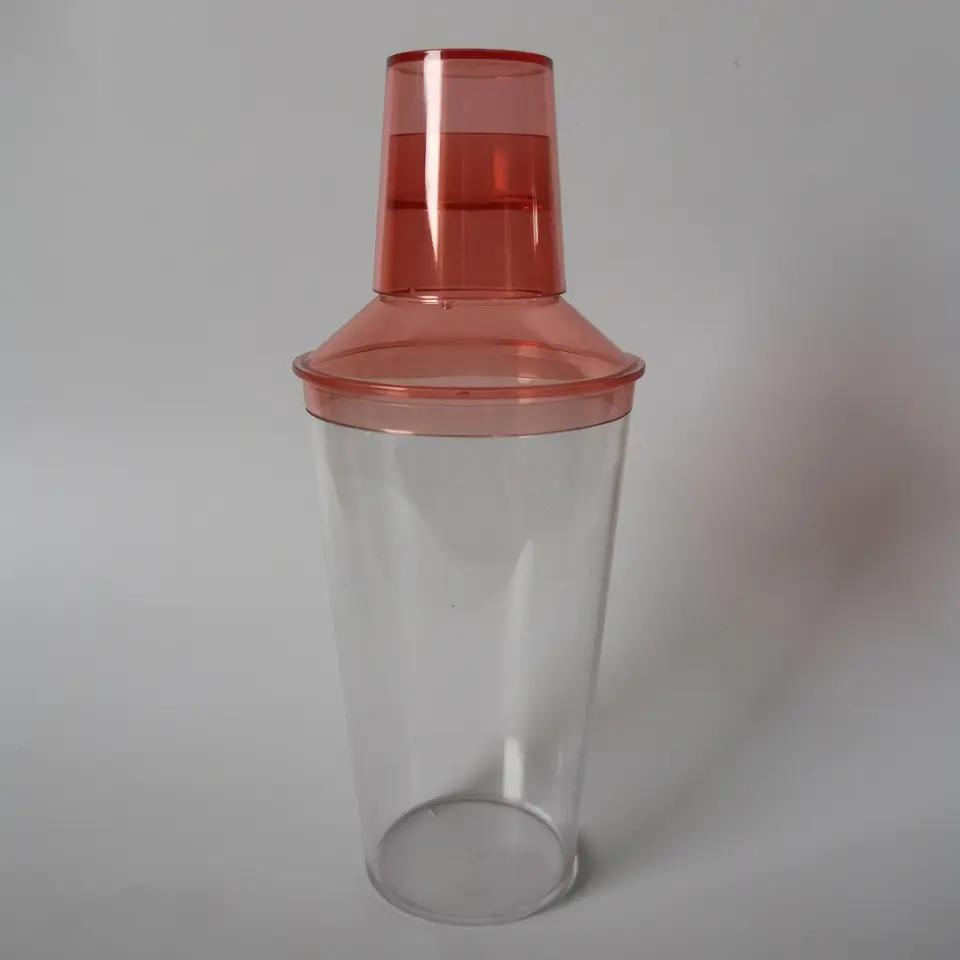 Hot Plastic Acrylic Cocktail Shaker Clear Black Drink Mixer Martini Shaker Kit Boston Shaker
