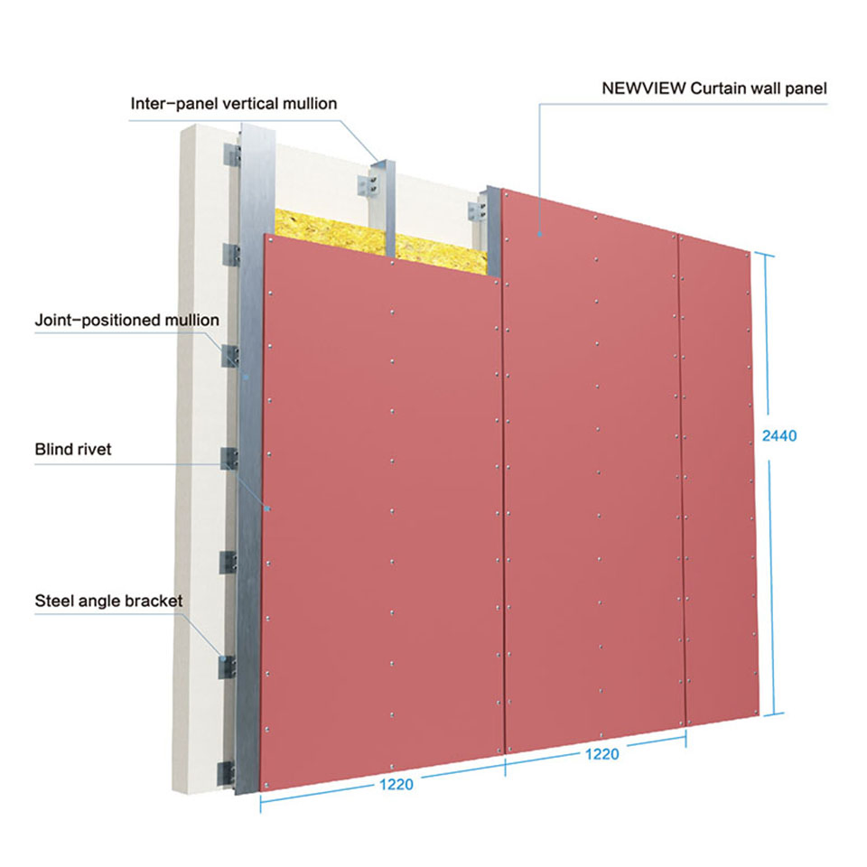 Fiber Cement Board Curtain Wall for Hotel Exterior with Waterproof Design