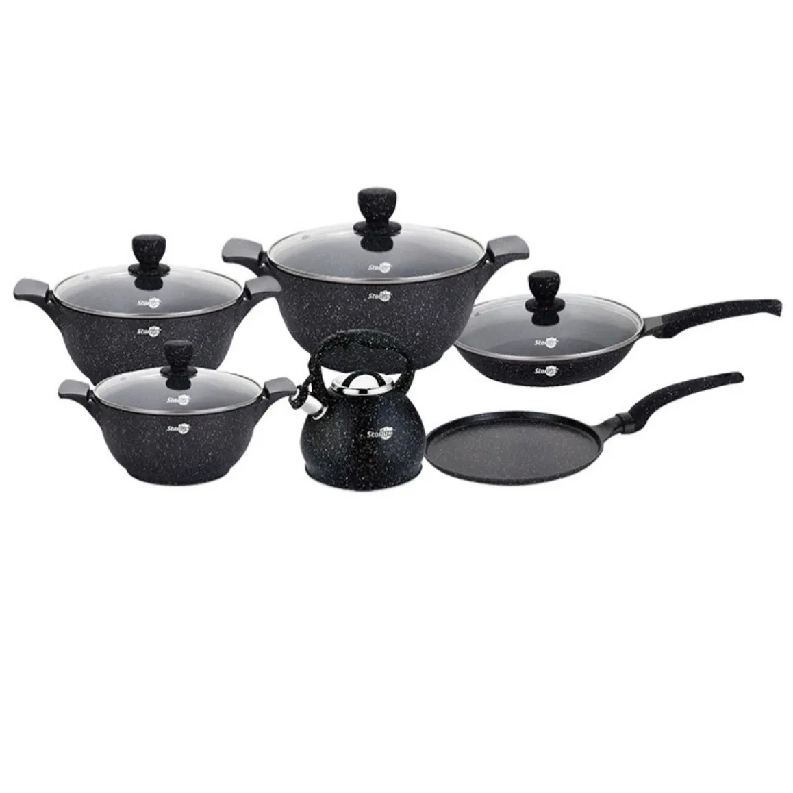 Professional Granite Forged Aluminium Granite Nonstick Luxury Pots and Pans Non-Stick Cookware Set