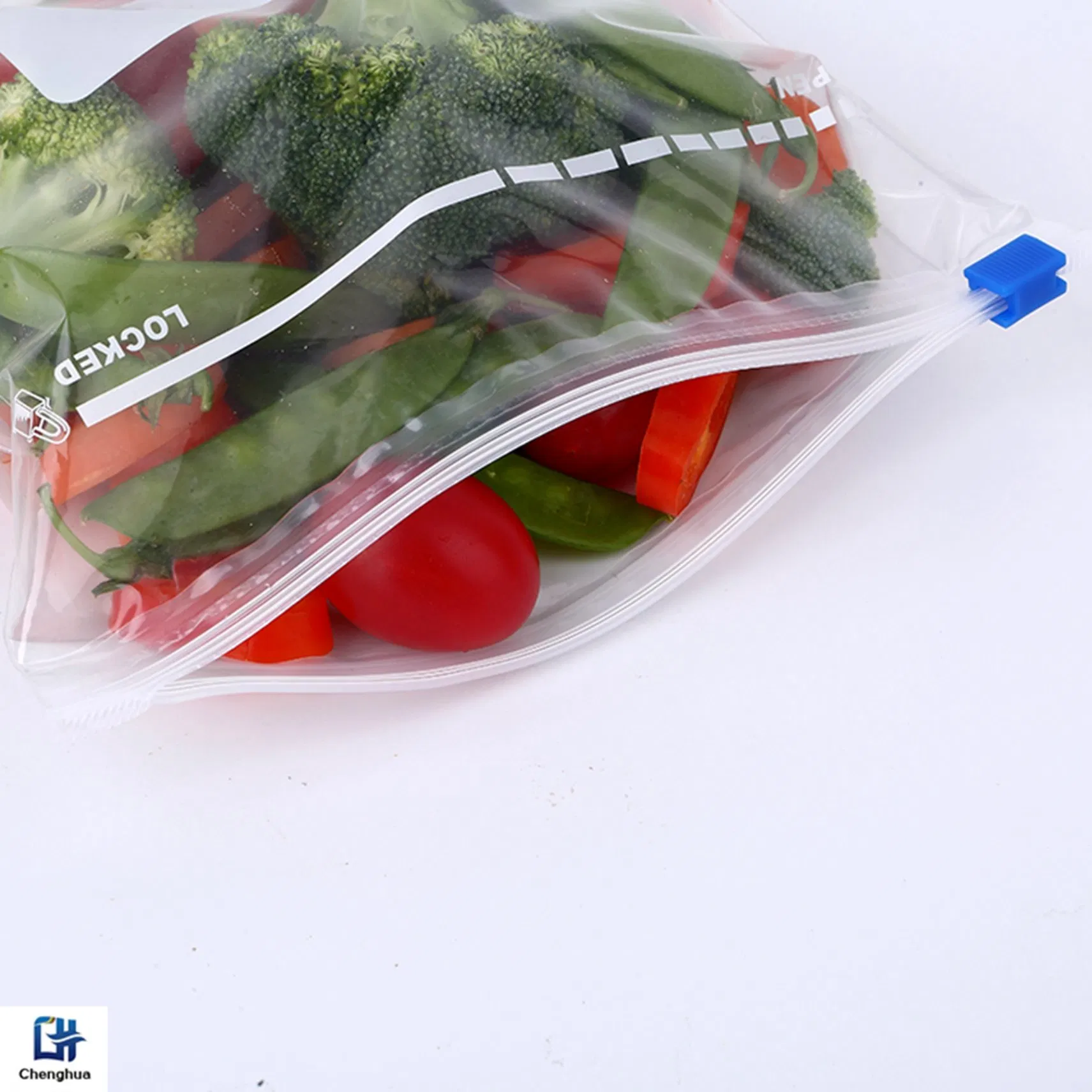 BPA Free Refrigerator Airtight Plastic Zipper Polybag Writing Available for Food Packaging