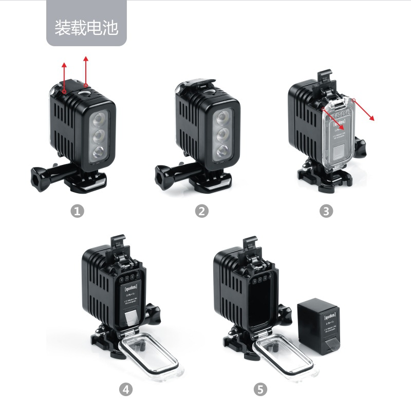 Waterproof Diving Light for Gopro 10 9 8 7 6 5 LED Fill Lamp Action Camera Accessories