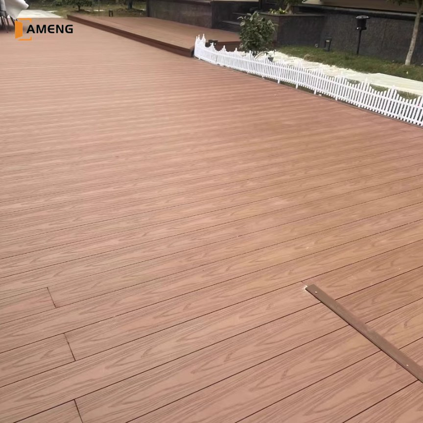 Outdoor Weather Resistant ASA WPC Co-Extrusion Embossed Grain Wood Plastic Composite Decking