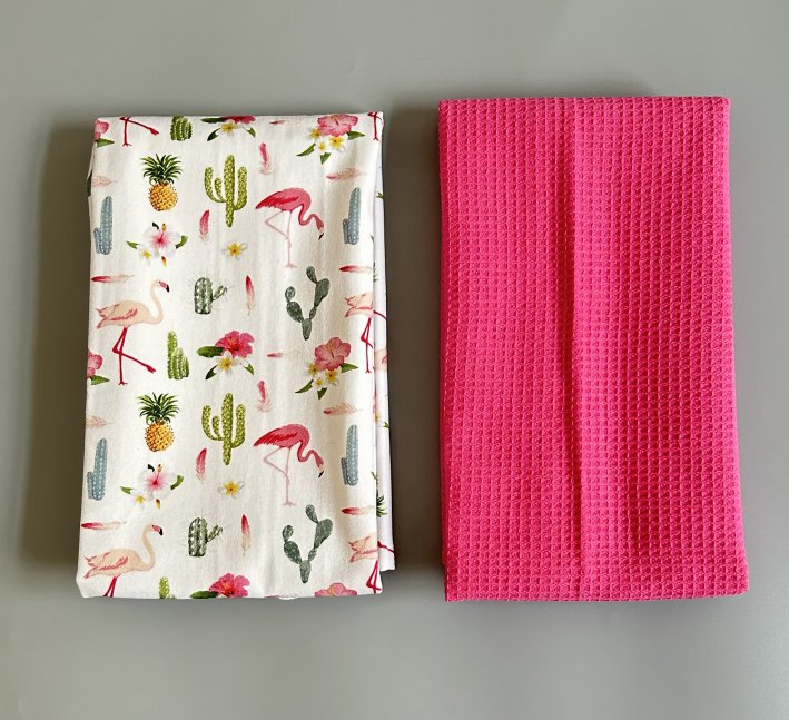 Custom Printed Kitchen Collection of Waffle Napkin Tea Towels