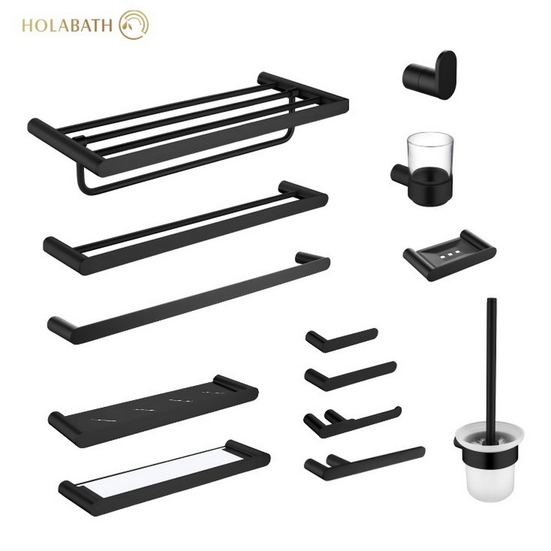 Stainless Steel Toilet Brush Holder Non-Corrosive Design Bathroom Vanity Organizer