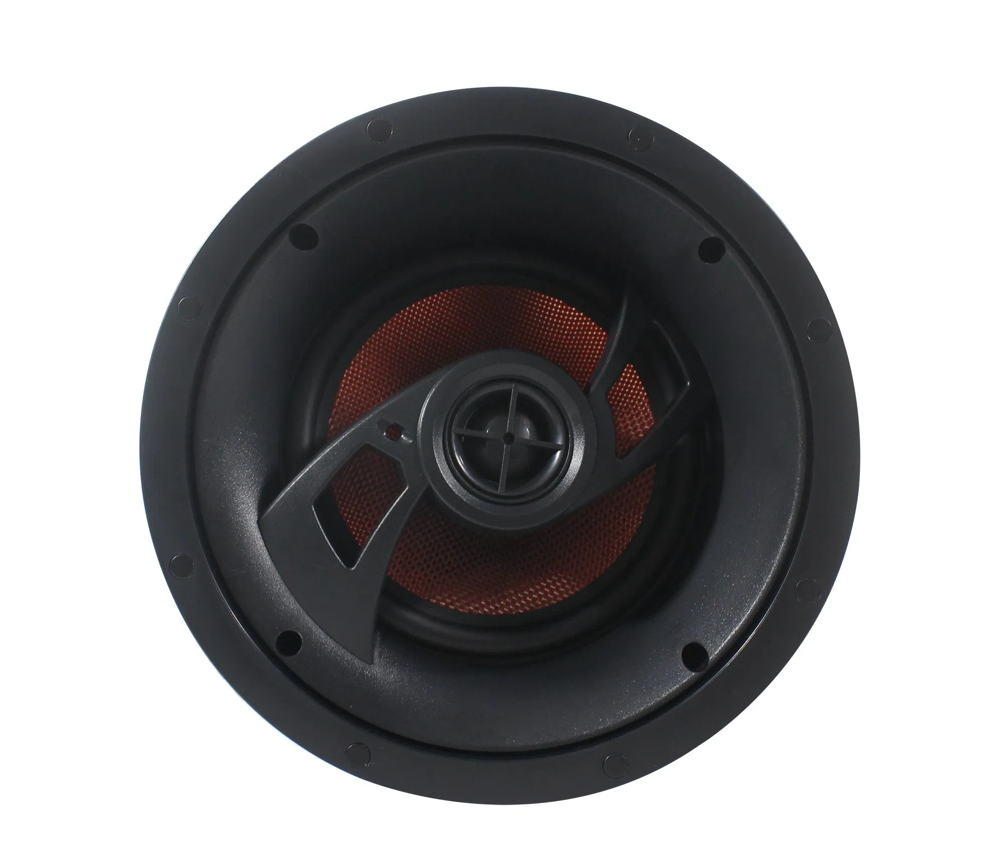 Tilted High Performance Rimless Ceiling Speaker 8 Inch Coaxial, 120W, 8 Ohms, High Power Version with Angle Changeable Titanium Tweeter