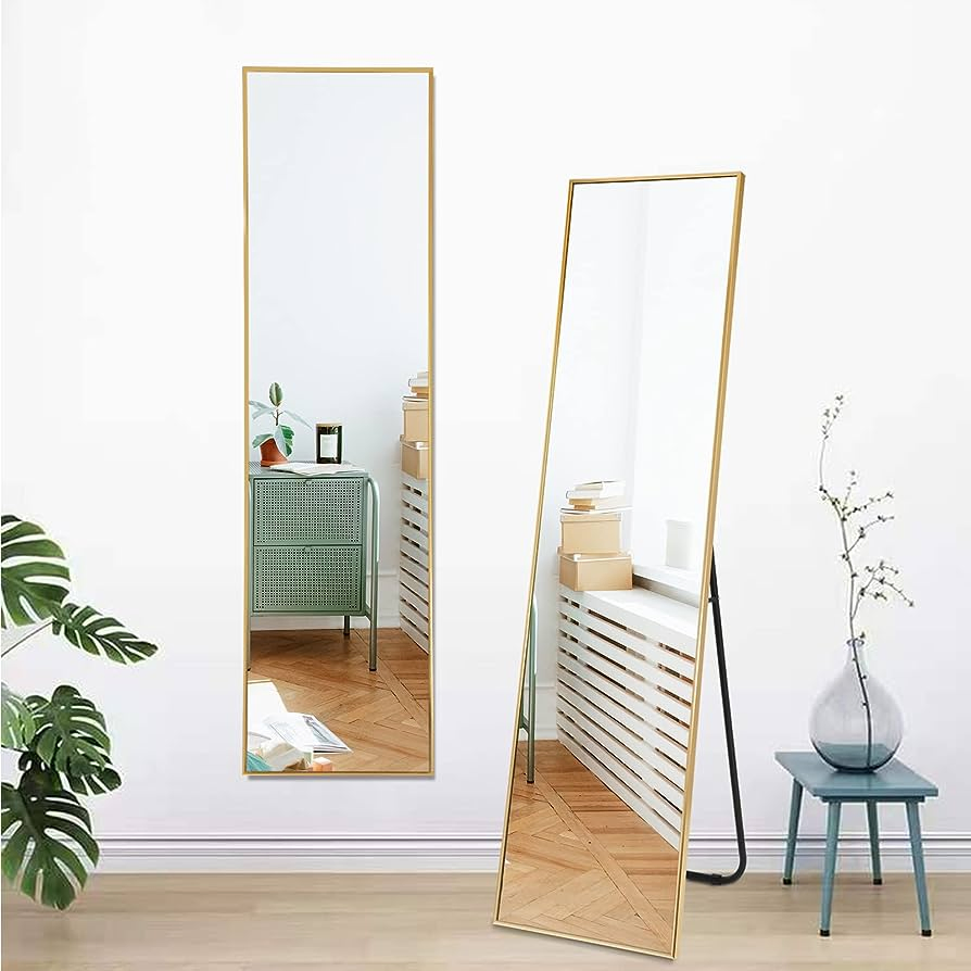 Aluminum Frame Rectangle R Angle Floor Dressing Back Panel Full Length Mirror