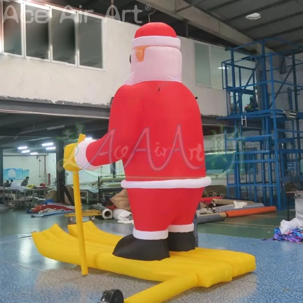 Large Inflatable Skiing Santa Claus for Christmas Eve Decoration