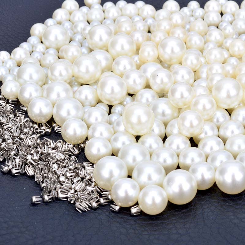 Заклепки декоративные жемчужные кожаные для одежды