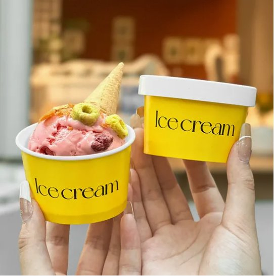 Экологичная бумажная чашка для мороженого