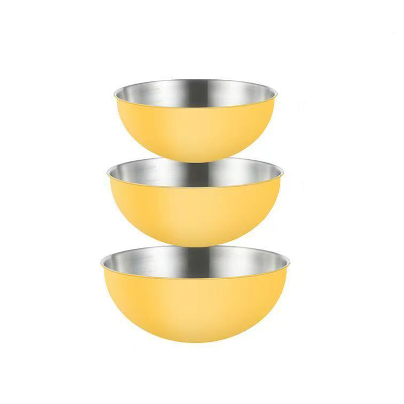 2023 Hot Sale High Quality Stainless Steel Kitchen Utensils Mixing Bowl Multi-Size Multi-Function Salad Bowl