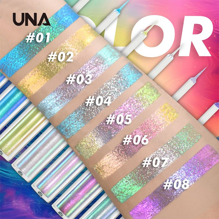 Wholesale Shiny Metallic Eye Liner Chameleons Multi Chrome Eyeliner Liquid Pearl Gloss Color Aurora Glitter Eyes Makeup