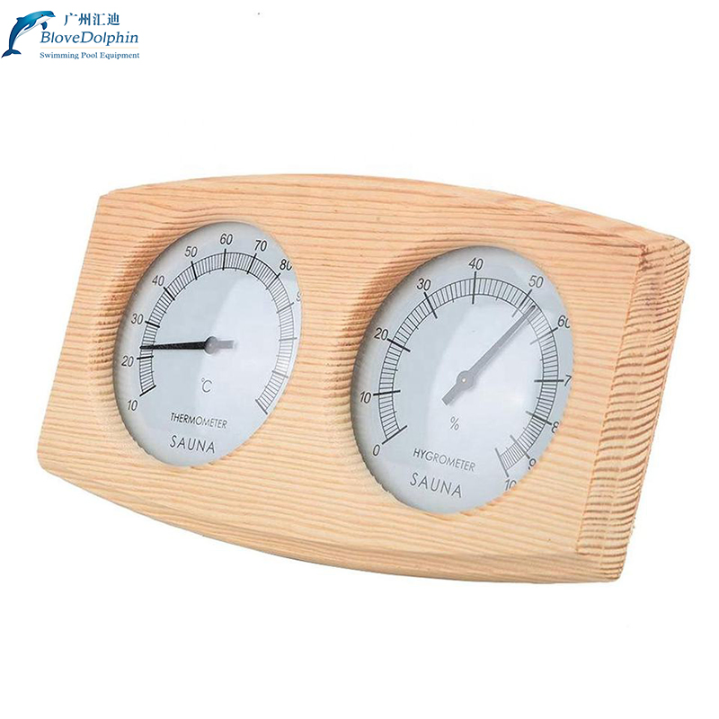 Sauna Accessories Popular Wall Clock Wooden Sauna Room Thermometer Hygrometer