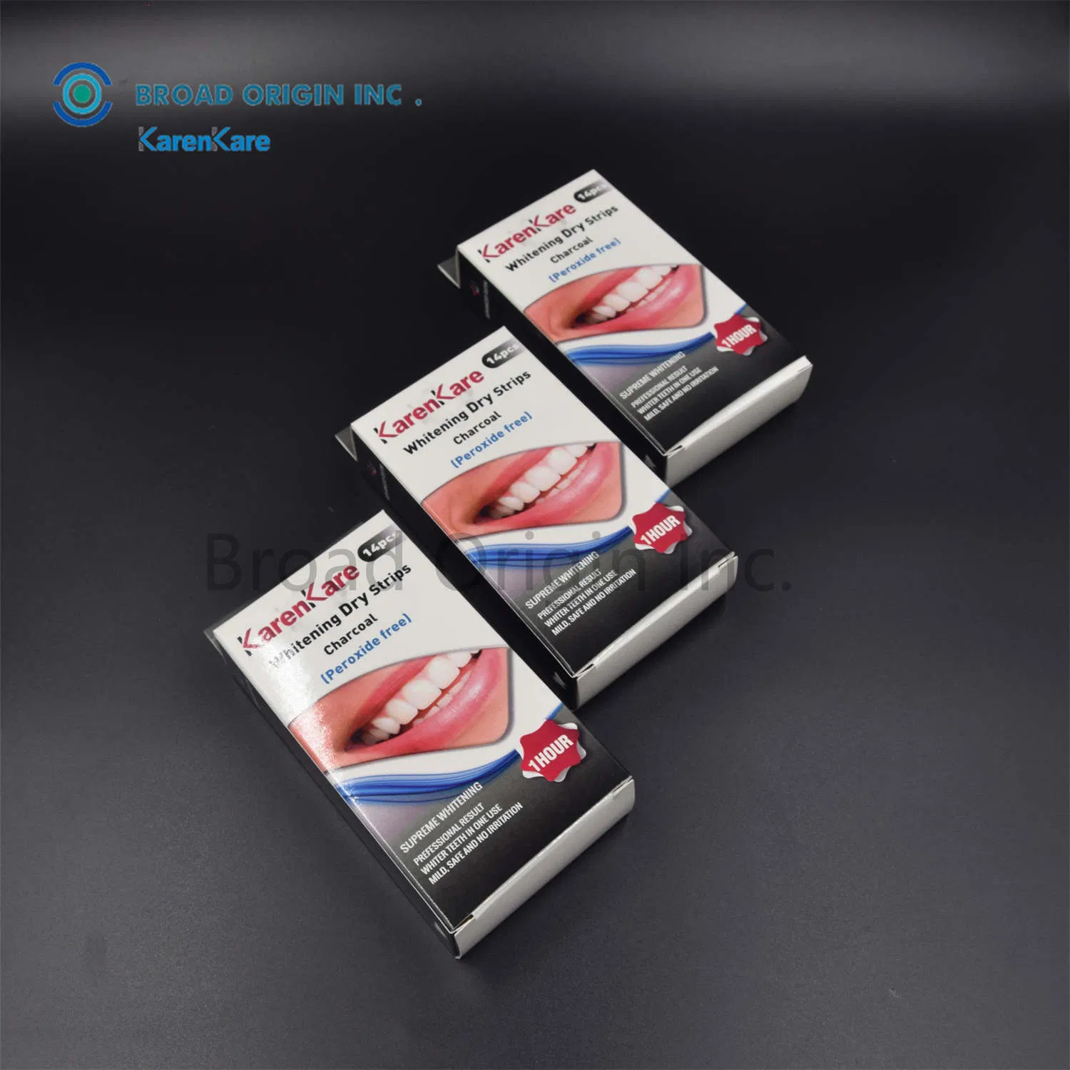 Charcoal Teeth Whiteningstrip Kit with Your Brand OEM Teeth Whitening Strips Black Without Peroxidewith CE Certification