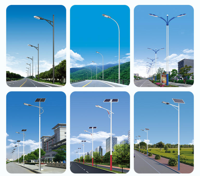 Solar Outdoor Light Curved Surface LED High Pole Light Super Bright High-Power Project Complete Set of 6.8-Meter New Rural Street Lights