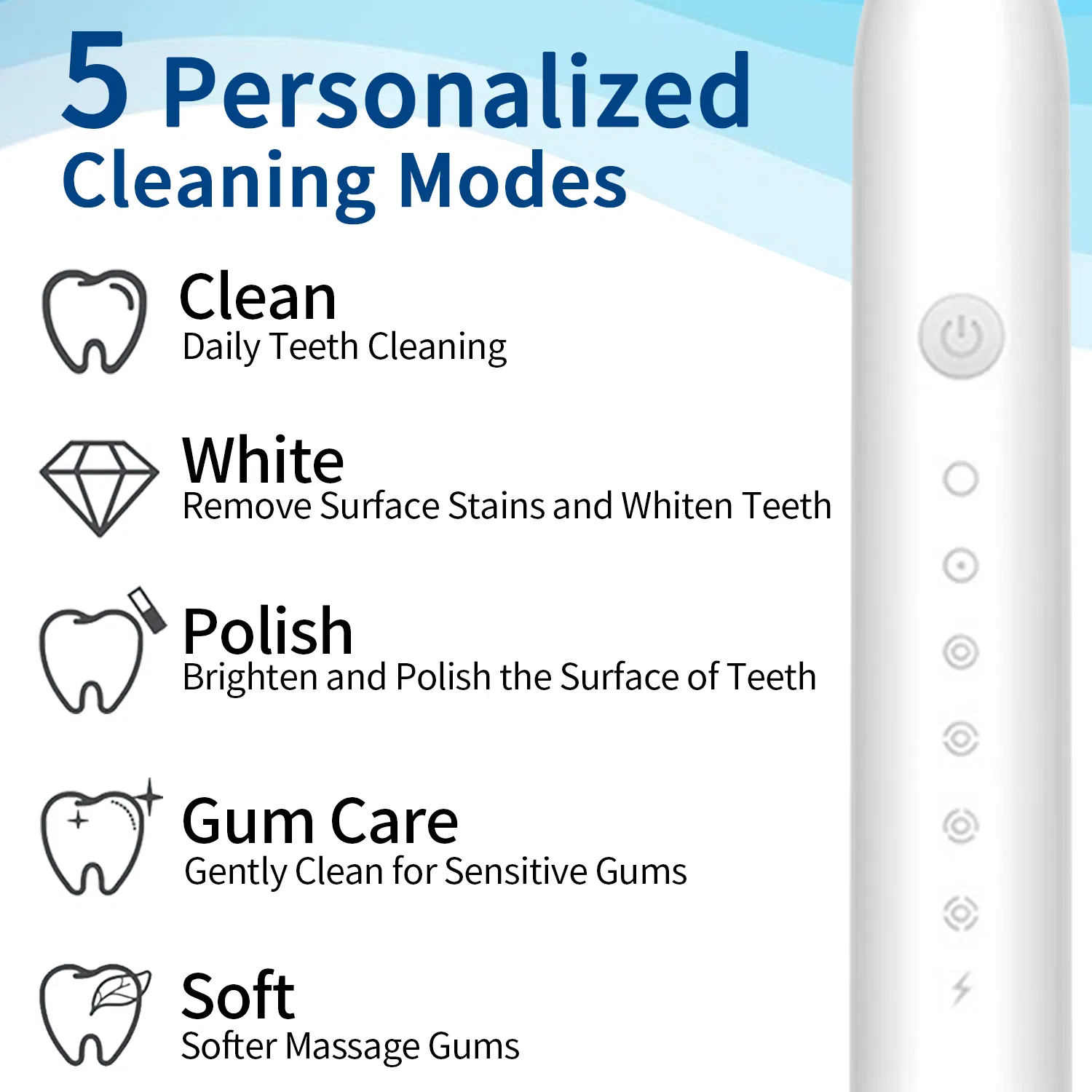 Wireless Rechargeable Washable Electronic Whitening Teeth Brush Electric Toothbrush