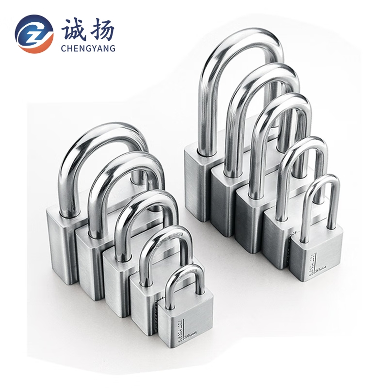 304 Padlock Security Padlock Fingerprint Padlock Alarm Padlock 50mm Short Beam, Standard with One Key [One Key and Multiple Locks]