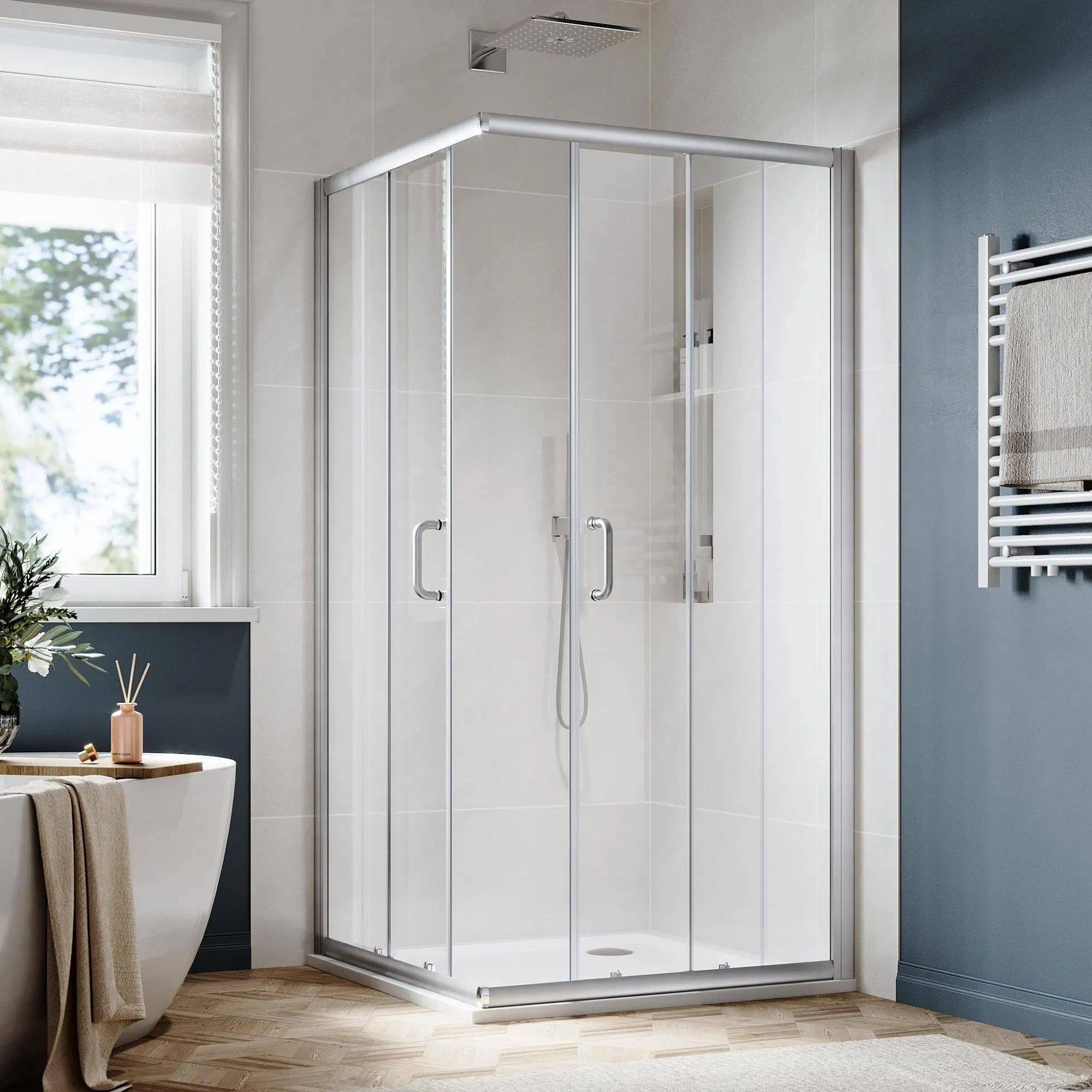 Durable Sliding Glass Shower Enclosure for Residential Bathrooms