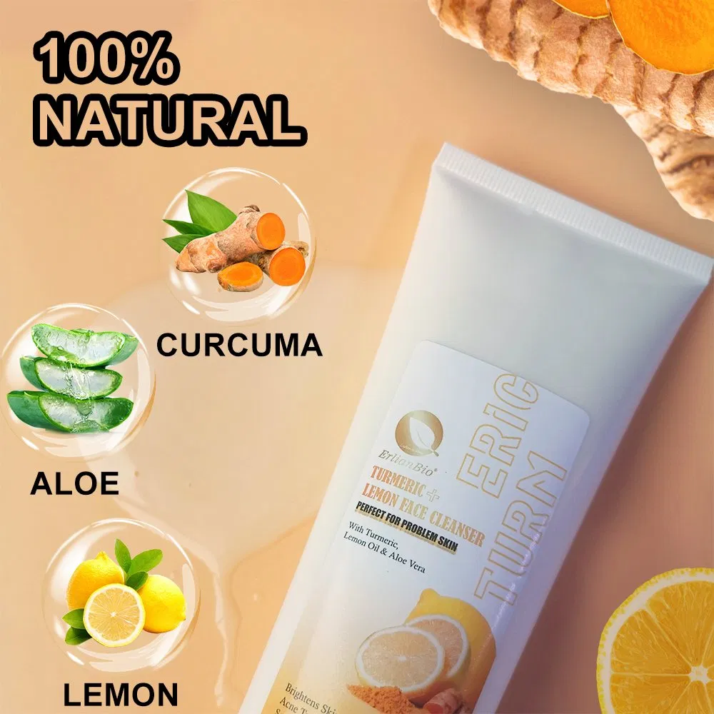 Skin Care Turmeric Gel Face Wash Facial Cleanser OEM/ODM Foam Fast Effective Acne Remover Turmeric Face Cleanser