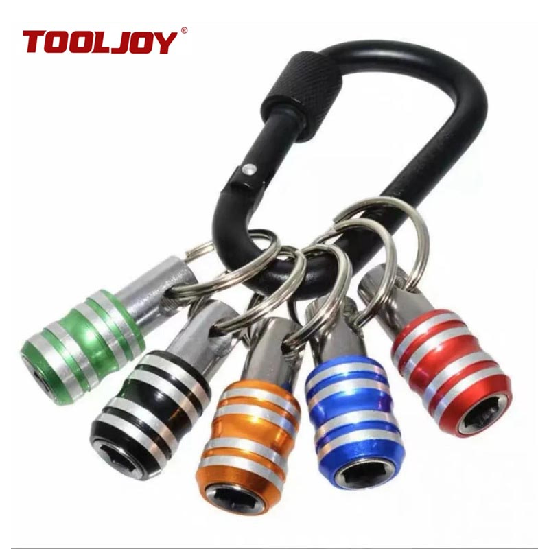 1/4inch Hex Shank Aluminum Alloy Screwdriver Bits Holder Extension Bar Drill Screw Adapter Quick Release Keychain Easy Change