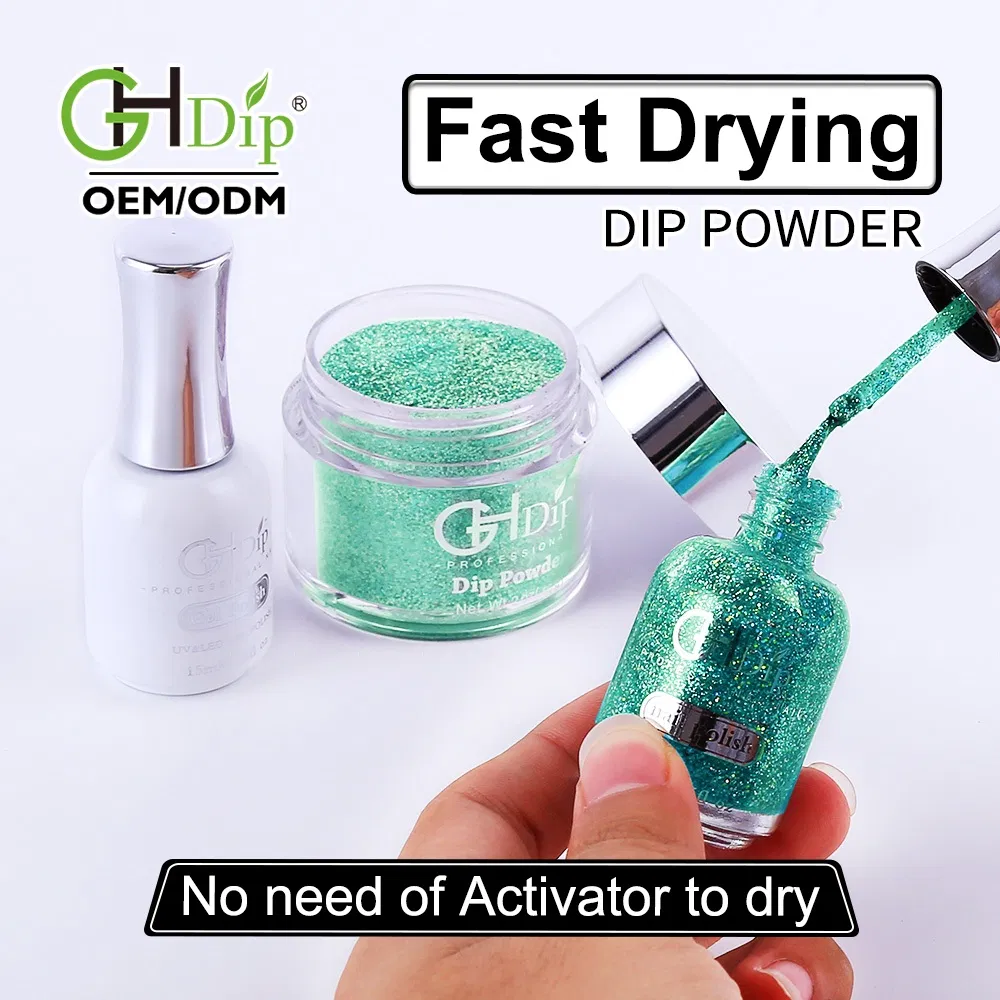 Glitter Nail Fast Drying Dipping Powder 3 in 1 Perfect Color Match Gel Polish