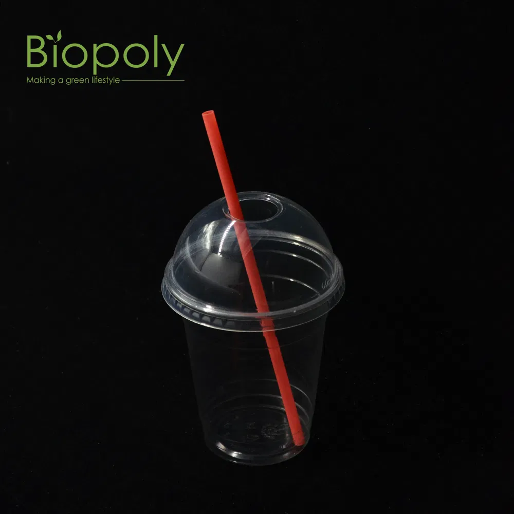 Solid Color Long PLA Biodegradable Eco Friendly Disposable Deep Red Straw for Drinks