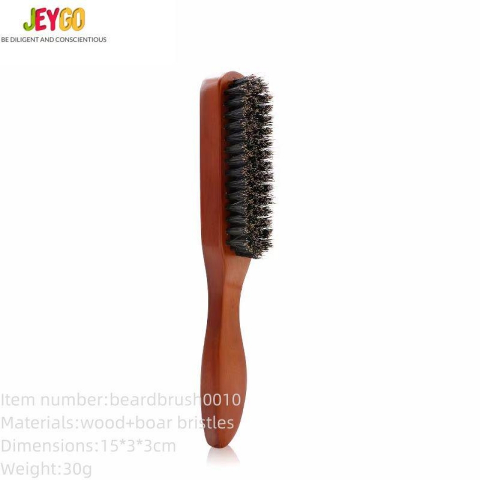 100% Natural Medium-Soft Wild Boar Bristle Custom Logo Beard Brush