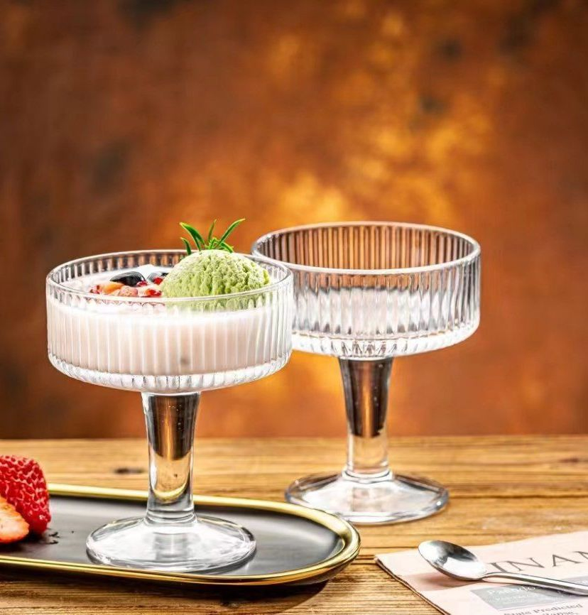 Wholesale Glass Ice Cream Cup Dessert Glass Bowl Engraved Cup