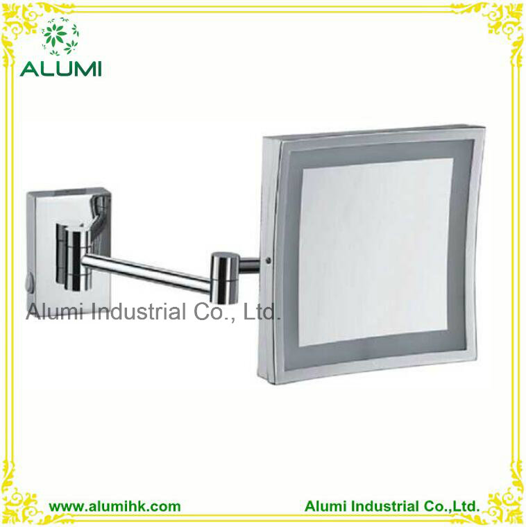 Hotel Wall-Mounted Double Sided Magnifying Mirror with LED Light