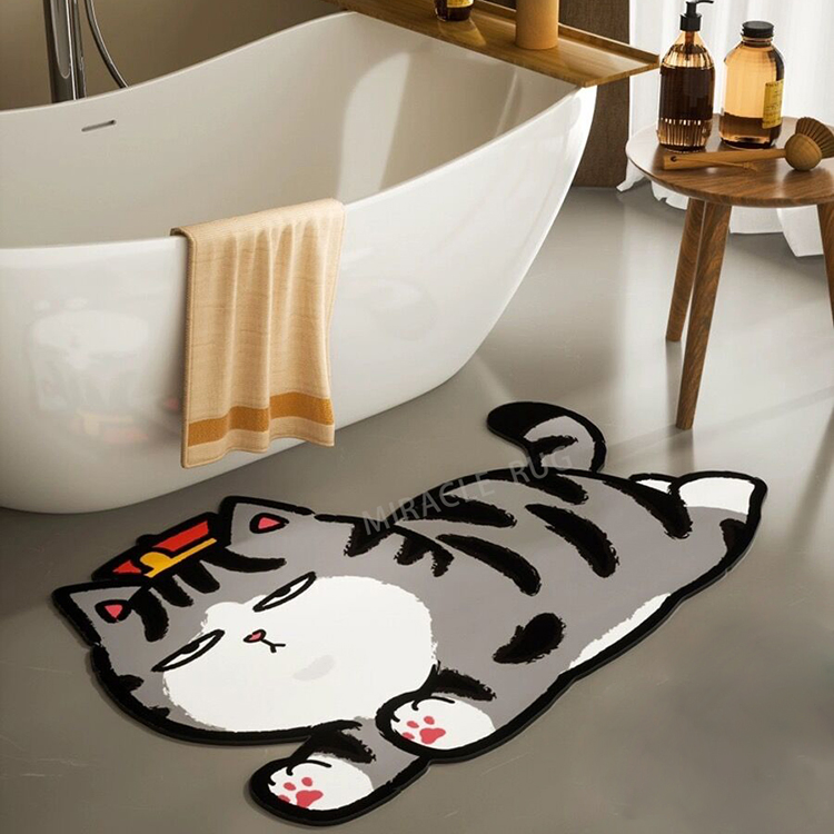 Stock Kitchen Door Mat Soft Logo Diatomite Stone Bath Shower Mat Diatomaceous Earth Quick Dry Bathroom Floor Non-Slip Mat