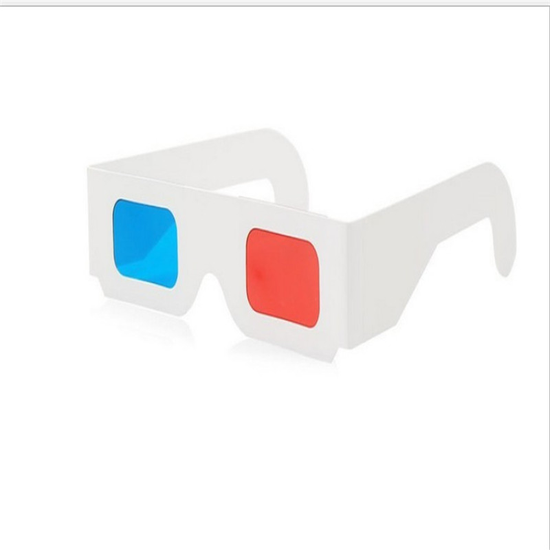 Disposable White 3D Red Blue Paper Glasses for Promotion 3D Glasses