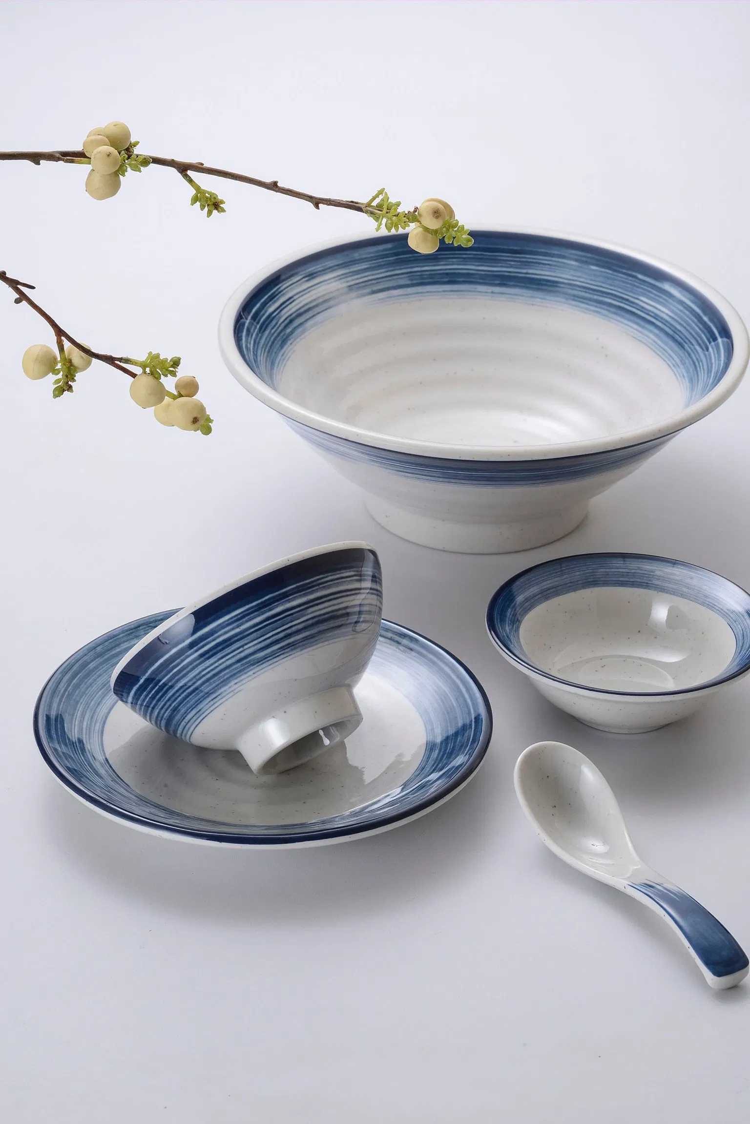 Melamine Kumo Kawa Series Rice Bowls Korean Food Serving Bowls