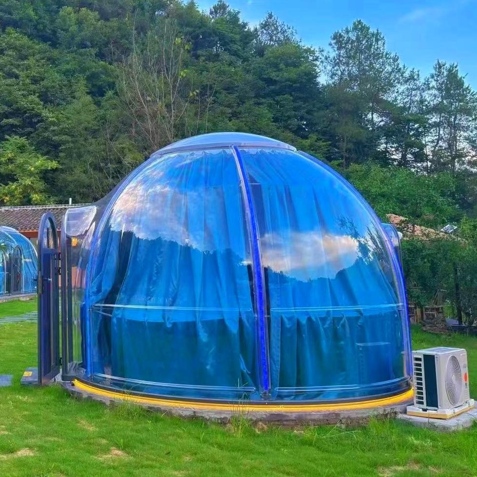 Starry Sky Design Outdoor Bubble Room with Durable UV Protection Features