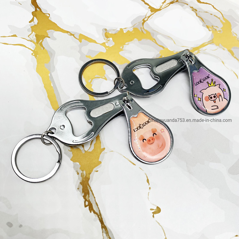Wholesale Custom Logo Portable Zinc Alloy Nail Clipper Keychain Nail Cutter Merlion Keychain