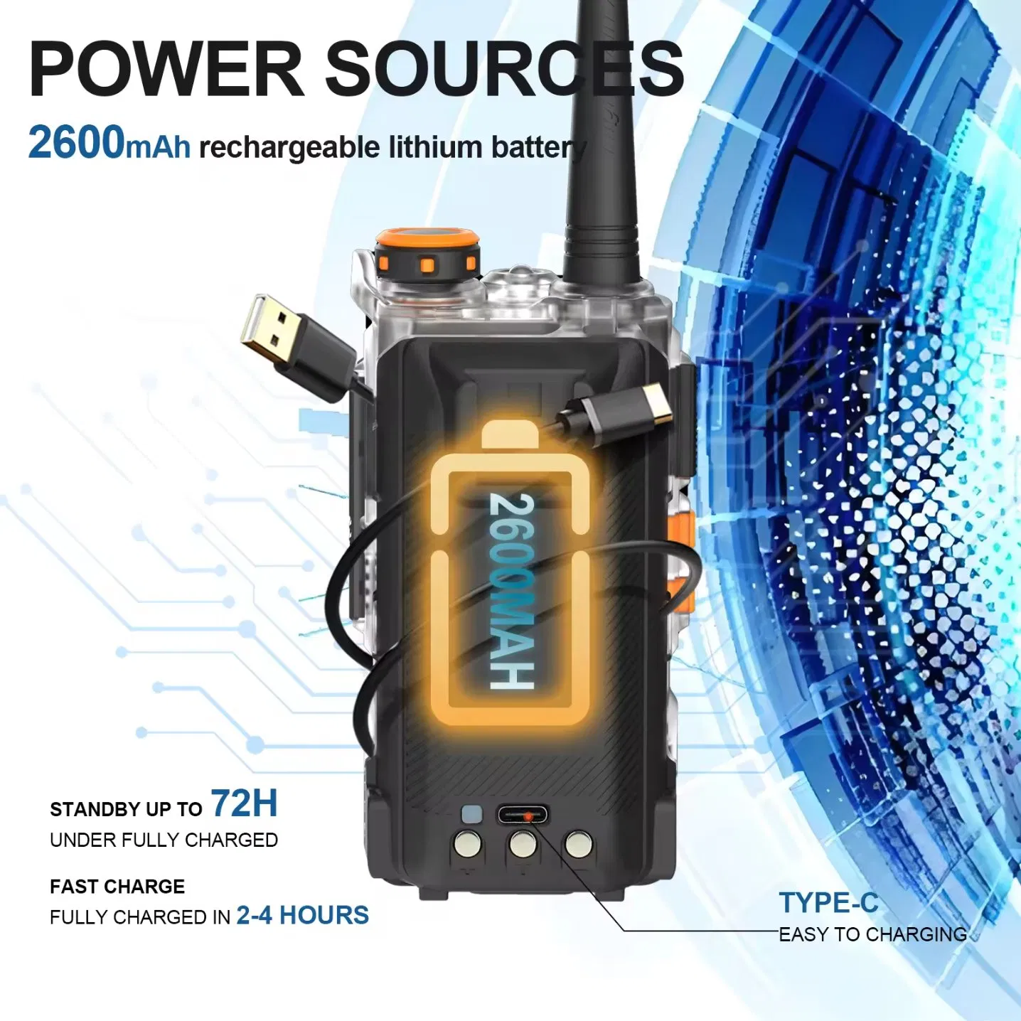 Радиостанция Baofeng UV-K68 5W, прозрачный корпус