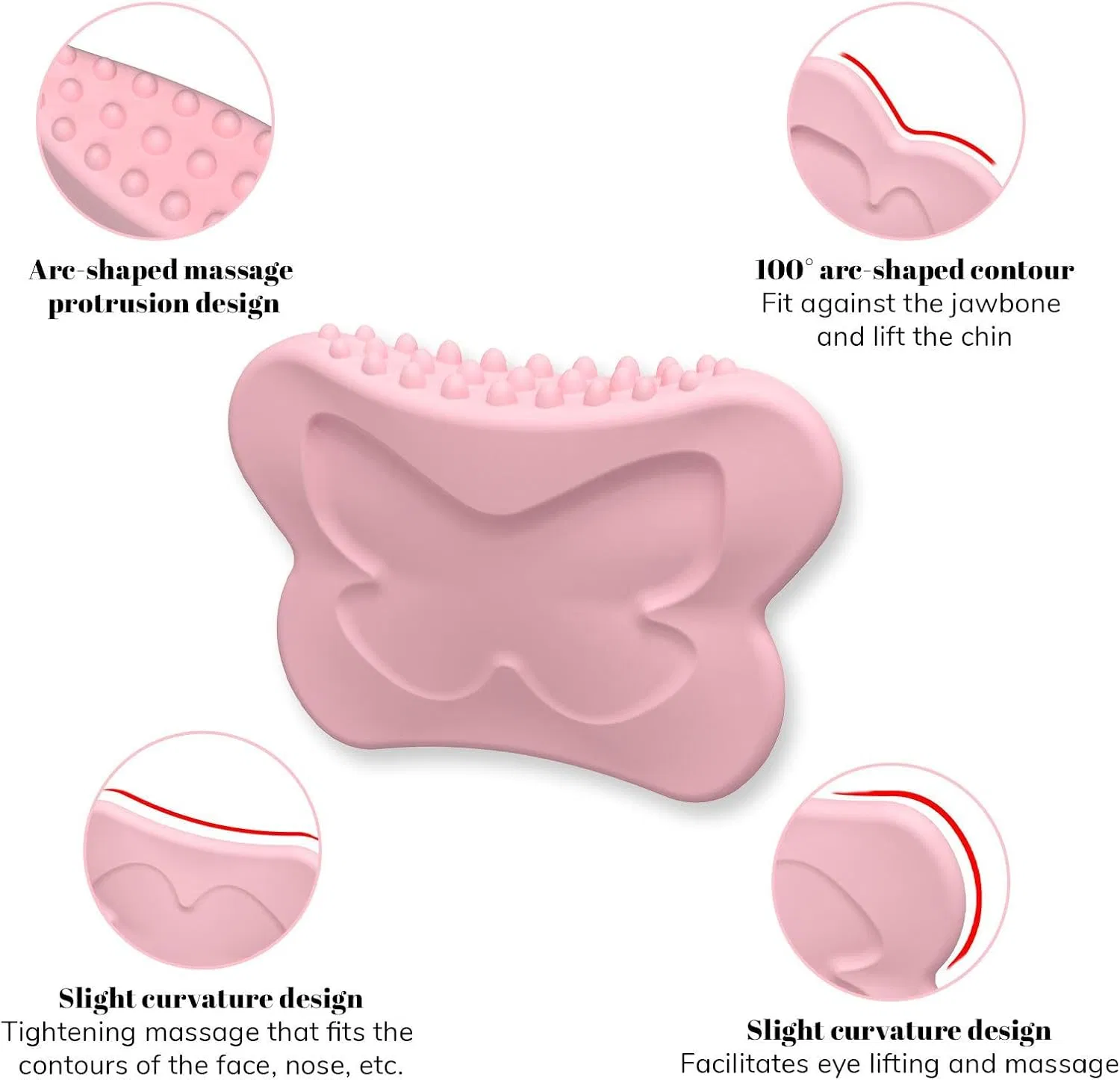 Reusable Lifting Daily Massaging Care Solution Facial Scraping Massage Board Facial Skin Scraper Board Silicone Lymphatic Contour Face