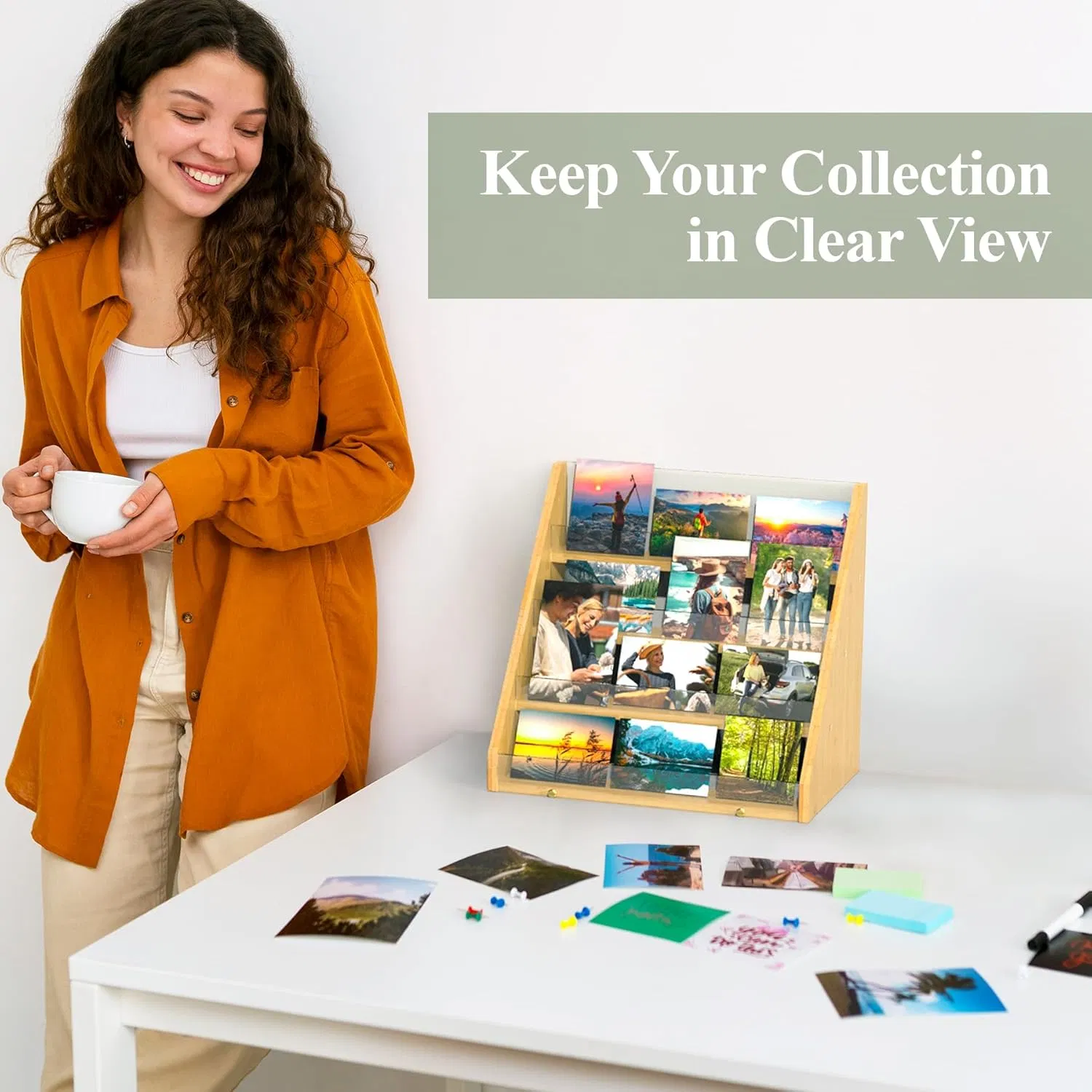 Bamboo Is Suitable for Displaying Family, Birthday, Wedding Photos, Postcards, Greeting Cards, and Display Racks