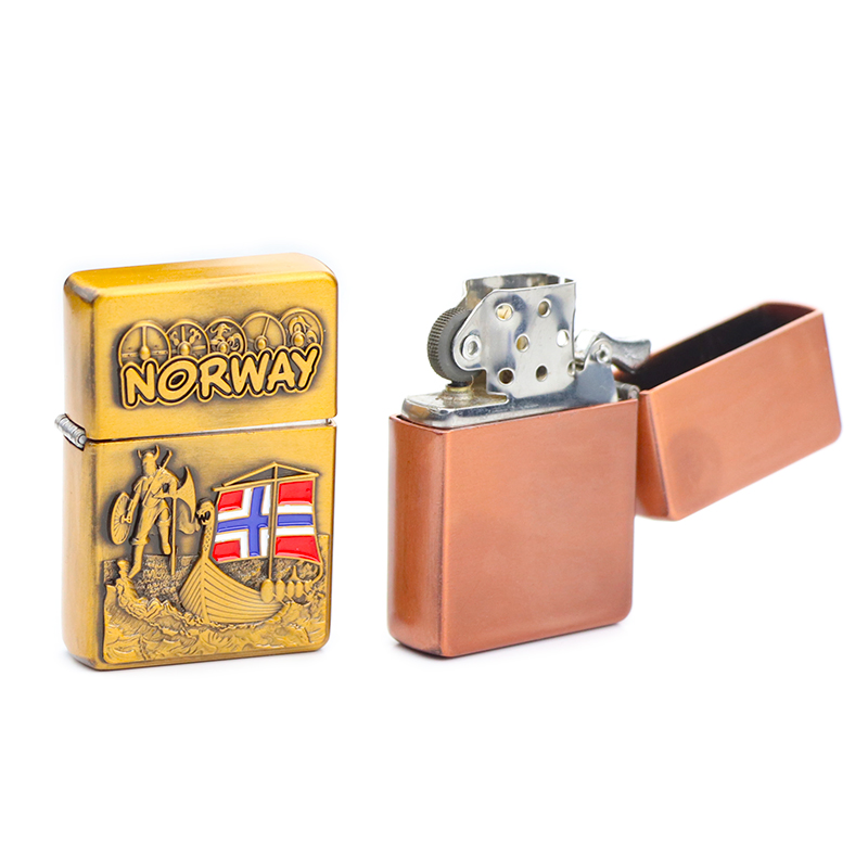 Custom Logo Pocket Souvenirs Metal Windproof Lighter Cigarette Kerosene Oil Lighters