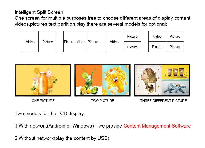 Супертонкий настенный цифровой дисплей-тотем